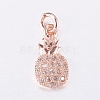 Brass Micro Pave Cubic Zirconia Charms ZIRC-E135-32RG-1