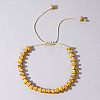 Adjustable Retro Boho Vintage Square Dyed Natural Imperial Jasper Braided Bead Bracelets for Women Men RP7679-10-1