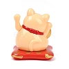 ABS Plastic Solar Powered Maneki-neko Figurines DJEW-B017-01A-02-3
