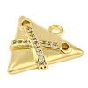 Cross Theme Real 18K Gold Plated Brass Micro Pave Clear Cubic Zirconia Pendants KK-L219-06G-04-2