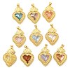 Rack Plating Brass Pendants ZIRC-L100-163G-1