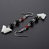 Butterfly Natural New Jade Dangle Earrings for Girl Women EJEW-S212-001-3