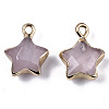 Natural Rose Quartz Pendants G-N326-36E-2