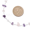 Natural Amethyst & Rose Quartz Chip & Glass Seed Baeded Necklaces for Women NJEW-JN05603-03-5