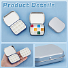3Pcs 3 Colors Rectangle Iron Tin Cans with Hinged Lid CON-PH0003-13-4