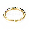 Enamel Wrap Open Cuff Ring RJEW-N037-009-3