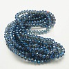 Blue Faceted Rondelle Electroplate Glass Bead Strands for Jewelry Making X-EGLA-D020-8x5mm-59-2