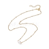 Round Natural Cultured Freshwater Pearl Pendant Necklaces NJEW-JN04966-4