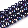 Electroplate Transparent Glass Beads Strands X-GLAA-T032-T6mm-AB03-1