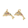 Ocean Brass Micro Pave Colorful Cubic Zirconia Pendants CU-CBAF3CF-02F-02-1
