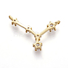 Brass Micro Pave Cubic Zirconia Pendants ZIRC-F099-20G-08-2