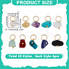 120Pcs 30 Styles Natural & Synthetic Gemstone Chip Charms PALLOY-HY00079-2