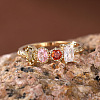 Oval & Horse Eye & Rectangle Brass with Colorful Cubic Zirconia Finger Rings FS-WGD0B16-02-2