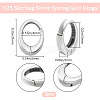 Beebeecraft 2Pcs 925 Sterling Silver Spring Gate Rings STER-BBC0006-74B-2