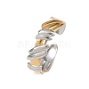 304 Stainless Steel Double Color Cuff Rings RJEW-S635-01GP-13-4