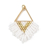 304 Stainless Steel & Glass Seed Beads Fringe Pendants PALLOY-MZ01427-01-1