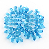 Faceted Teardrop Transparent Glass Bead Strands GLAA-R155-6x12-M-3
