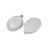 304 Stainless Steel Pendant Cabochon Settings STAS-L303-35P-2