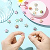 18Pcs 18 Colors Printed Resin Beads RESI-CJ0004-64-5