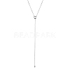 925 Sterling Silver Micro Pave Cubic Zirconia Tassel Necklaces HK3551-1