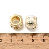 Rack Plating Brass Micro Pave Cubic Zirconia Barrel European Beads with Enamel KK-Z086-28G-01-2