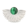 304 Stainless Steel Synthetic Malachite Cuff Rings G-Z056-07P-05-2