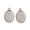 304 Stainless Steel Pendant Cabochon Settings STAS-NH0002-01B-P-1