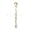 Brass Micro Pave Clear Cubic Zirconia Chain Extender KK-G491-52B-G-1