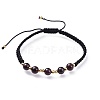 Adjustable Natural Garnet Braided Bead Bracelets BJEW-JB04599-01-1