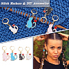 Alloy Enamel Cat Charm Locking Stitch Markers HJEW-PH01711-4