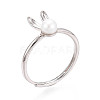 Adjustable 925 Sterling Silver Cute Bunny Ear Rings STER-T008-90P-1