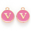 Golden Plated Alloy Enamel Charms ENAM-S118-08V-1