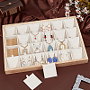 24 Grids Bamboo Pendant Display Trays with PU Imitation Leather Display Cards ODIS-WH0086-091A-03-4