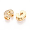 Brass Micro Pave Clear Cubic Zirconia Beads KK-T071-17G-C-2