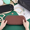 2Pcs 2 Colors Oval PU Leather Knitting Crochet Bags Nail Bottom Shaper Pads DIY-PH0029-30B-3