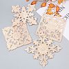 Natural Solid Wood Carved Onlay Applique Craft WOOD-WH0101-61-6