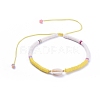 Handmade Polymer Clay Heishi Beads Braided Beaded Necklaces NJEW-JN02724-01-1