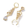 Teardrop Rack Plating Golden Brass Dangle Leverback Earrings EJEW-A030-06G-01-2