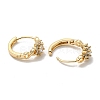 Brass with Clear Cubic Zirconia Hoop Earrings EJEW-B035-29KCG-2