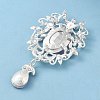 Zinc Alloy Glass Big Pendants PALLOY-Z017-02C-S-2