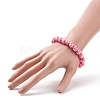 Leopard Print Resin Round Beaded Stretch Bracelet for Women BJEW-JB08490-3