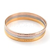3Pcs 3 Colors Women's Simple Fashion 304 Stainless Steel Stackable Buddhist Bangles BJEW-H547-06-1