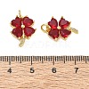 Brass Micro Pave Cubic Zirconia with Glass Pendants CU-CBA6E4E-11G-4