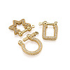 4Pcs 4 Style Brass Micro Pave Clear Cubic Zirconia D-Ring Anchor Shackle Clasps ZIRC-PJ0001-02-3