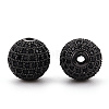Brass Micro Pave Cubic Zirconia Beads ZIRC-Q013-12mm-143B-2