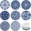 CRASPIRE 8Pcs 8 Style Silicone Cup Mats AJEW-CP0001-77-1