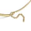 PVD Vacuum Plating 202 Stainless Steel Wire Choker Necklaces with Clasps NJEW-H011-10G-2