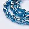 Electroplate Glass Beads Strands X-EGLA-D015-15x10mm-31-2