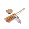 Halloween Wood Mini Broom Witches Broomstick Straw Broom Home Decorations AJEW-JD00007-4