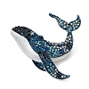 Whale Alloy Rhinestone Lapel Pin Brooches AL-CBAF606-04P-01-1